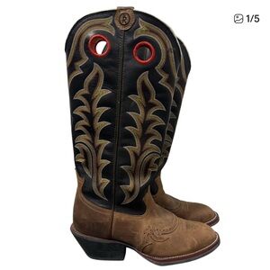 Tony Lama Mens leather Cowboy Boots Buckaroo Tall Shaft /Size 10EE